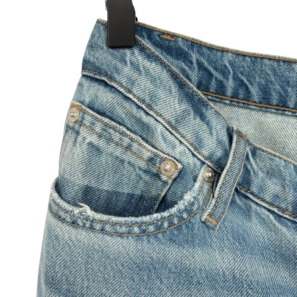 Frame Le Jane Crop Angled Zipper Jeans Size 27 Rhode Wash High Rise Distressed - Picture 9 of 11